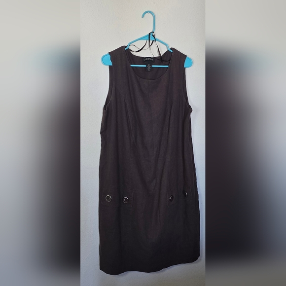 Lane Bryant Dresses & Skirts - Lane Bryant Sleeveless Dress Brown Linen Neutral Breathable Blend Size 22